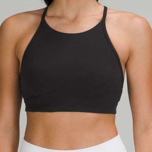 Lululemon Flow Y Wrap-Front High Neck Bra in Black